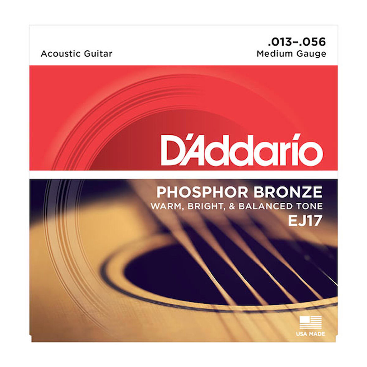 D'Addario EJ17 Phosphor Bronze, Medium, 13-56 Takım Tel Akustik Gitar Teli 013-056