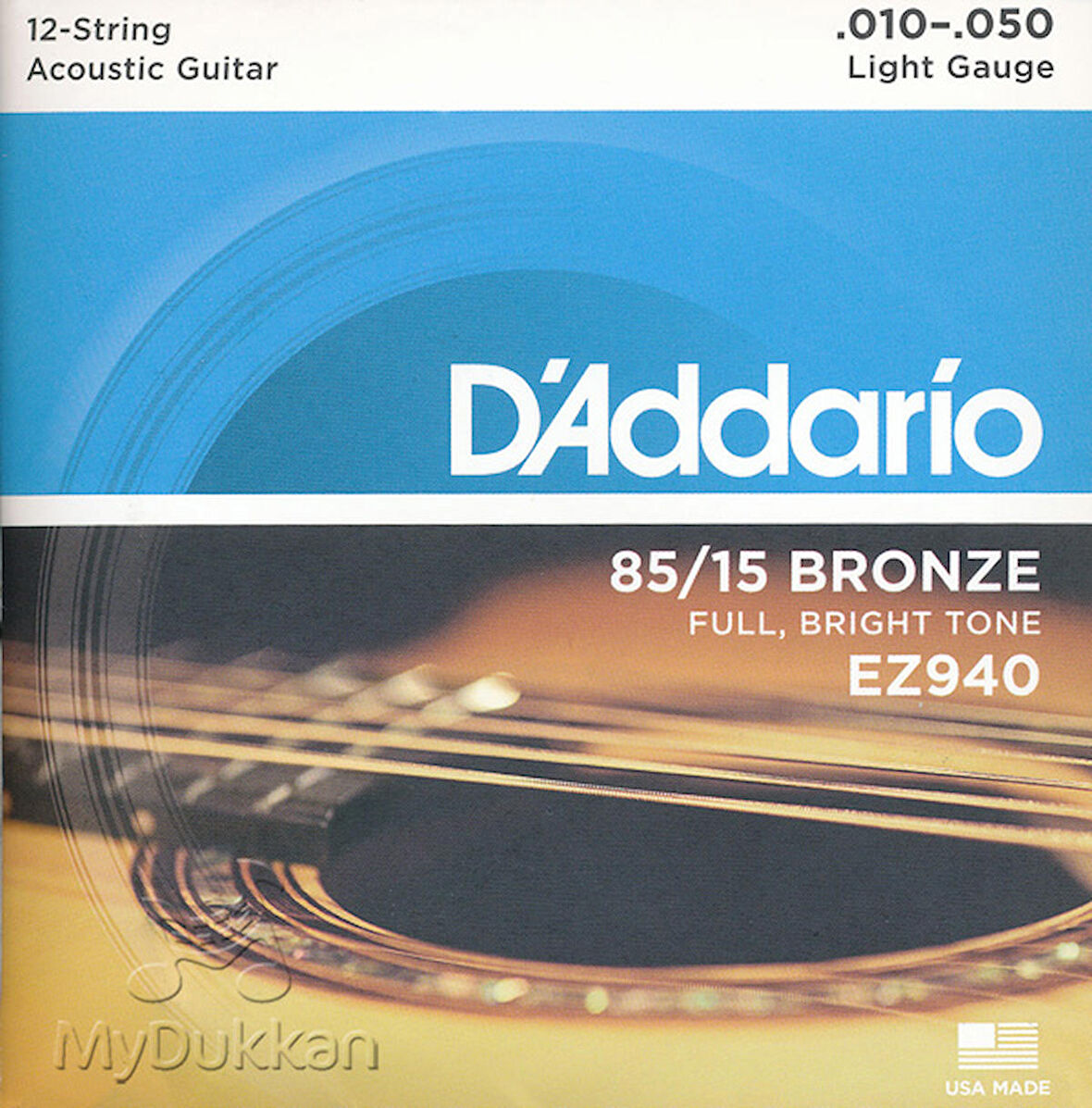 D'Addario EZ940 - Light Takım Tel 12 Telli Akustik Gitar Teli 010-050
