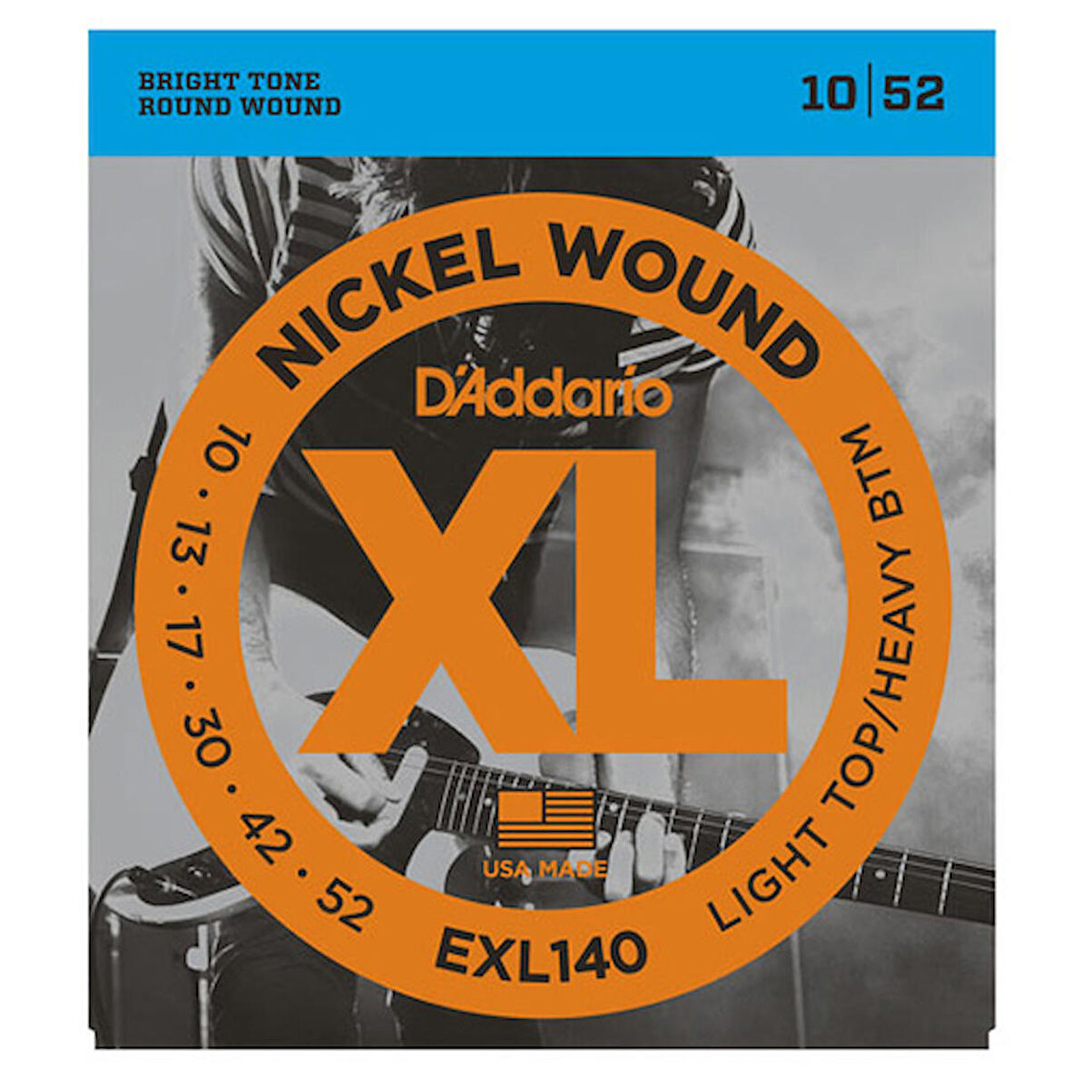 D'Addario EXL140 Nickel Wound, Light Top/Heavy Bottom, 10-52 Takım Tel Elektro Gitar Teli 010-052