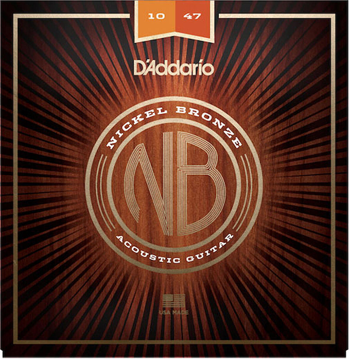 D'Addario NB1047 Nickel Bronze Acoustic Guitar Strings, Extra Light, 10-47 Takım Tel Akustik Gitar Teli 010-047