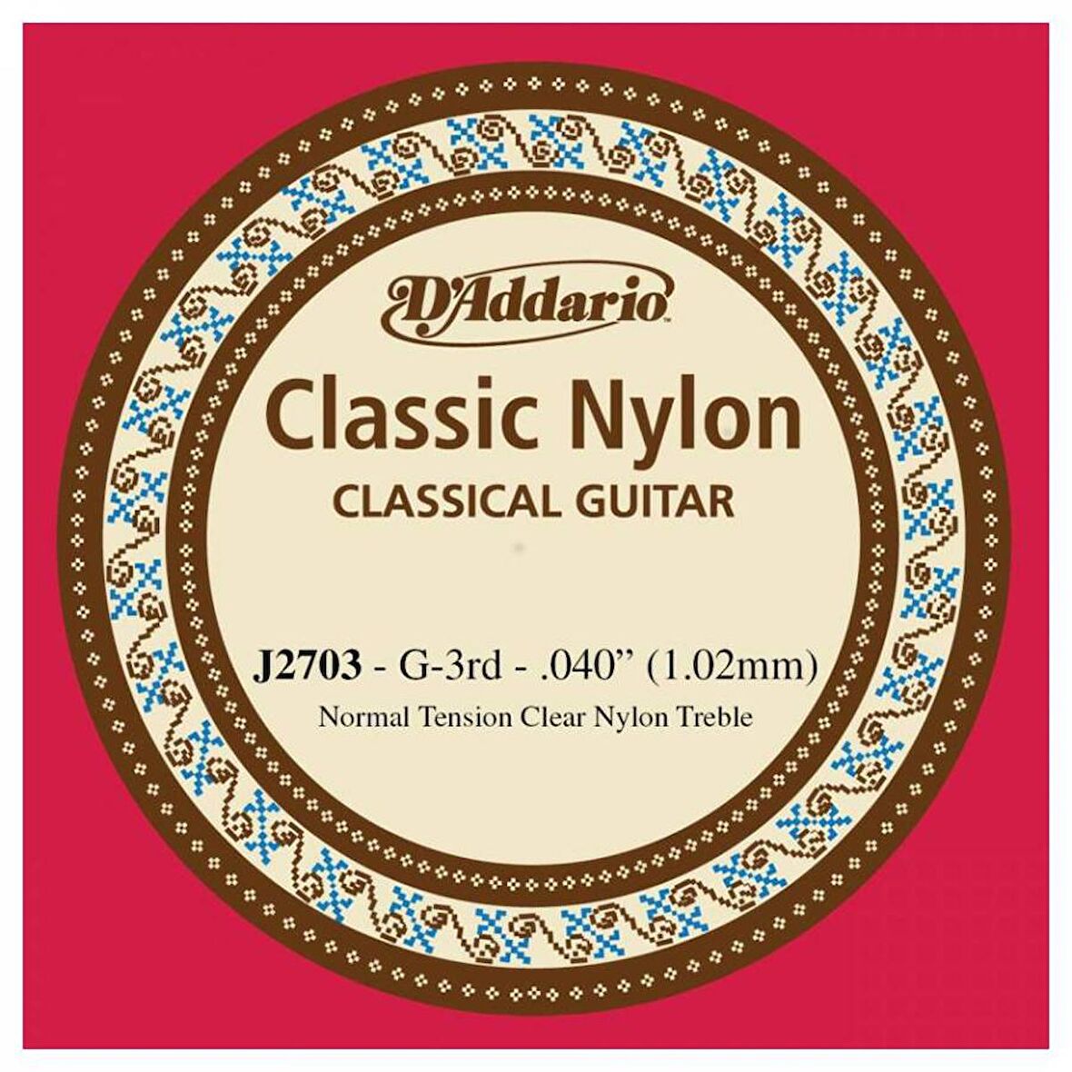 D'Addario Classic Nylon Normal Tension Clear Nyl Treble sol - J2703 Klasik Gitar Tek Tel (Sarımsız)