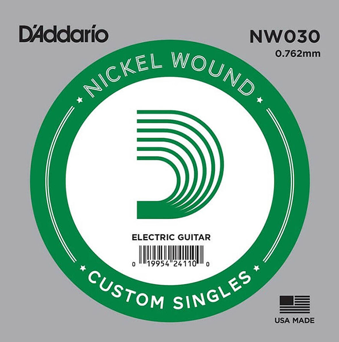 D'Addario Acoustic or Electric Nickel Wound Singles .030 - NW030 Elektro ve Akustik Gitar Tek Tel
