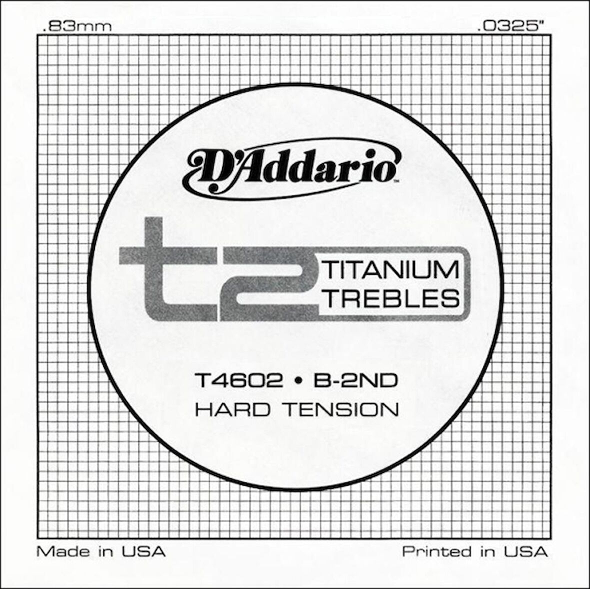 D'Addario T2 Titanium Hard Single T4602 - si - Tek Tel Klasik Gitar Tek Tel