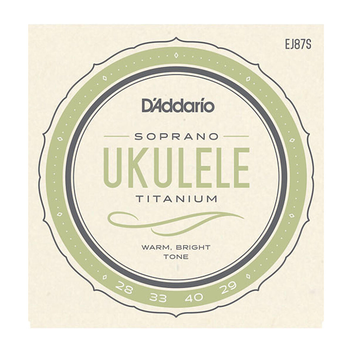 D'Addario EJ87S Titanium Ukulele, Soprano Takım Tel Ukulele Teli