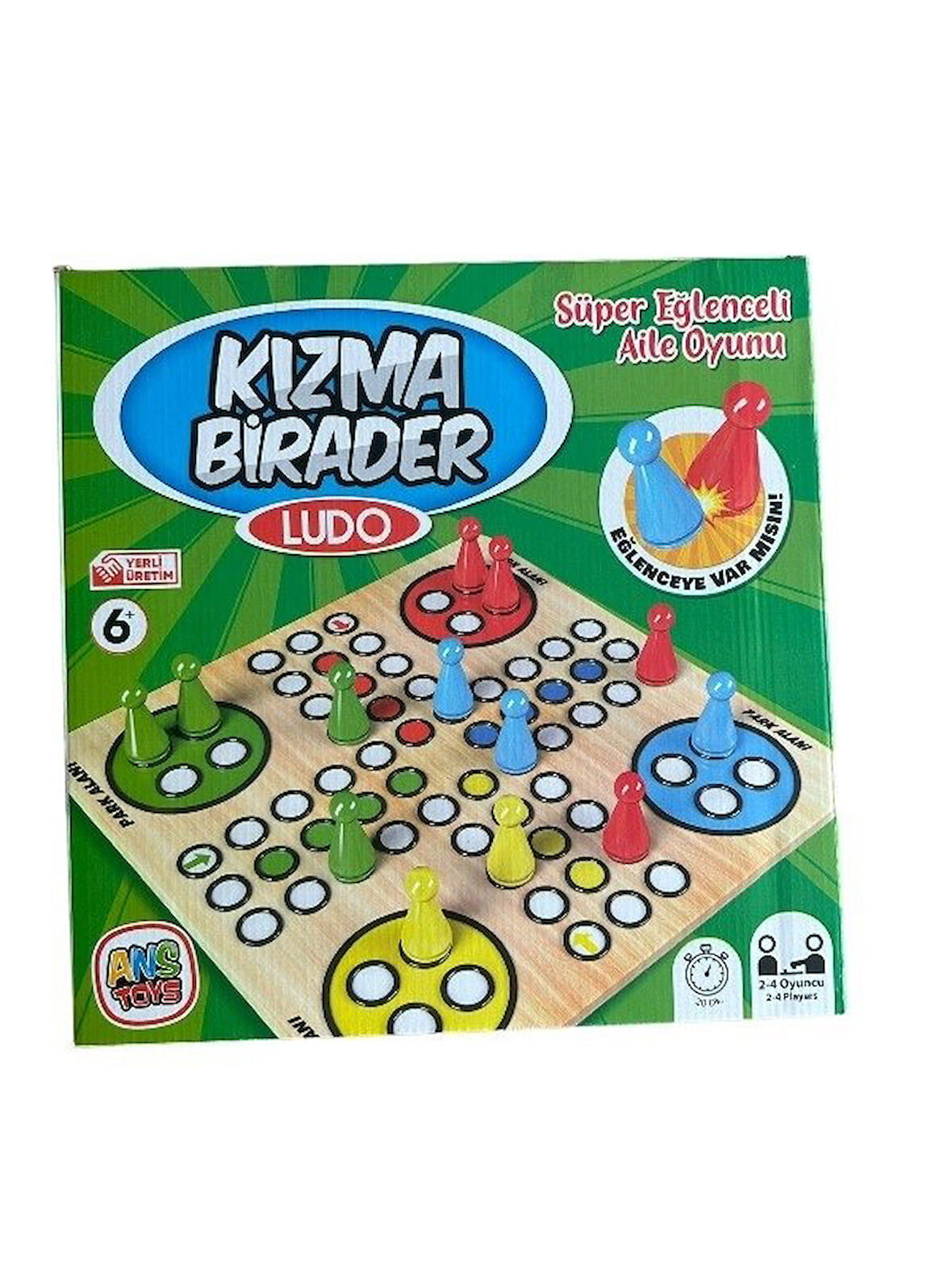 Ahşap Kızma Birader Kutu Oyunu Ludo Kızma Birader (33x33)