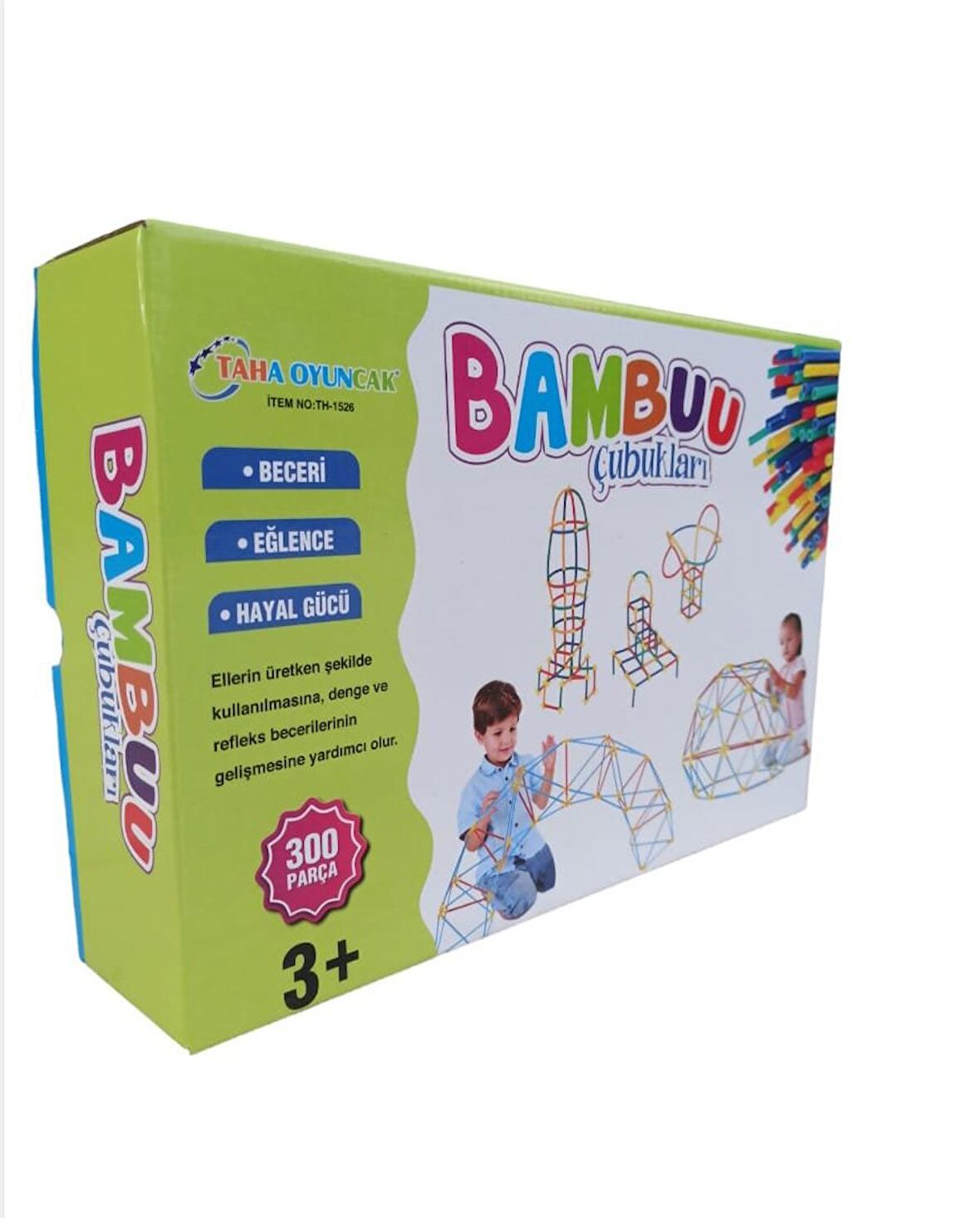 Bambu Çubuklar Eğitici Zeka ve Hayal Gücü Geliştirici +300 Parça 5 Farklı Renk