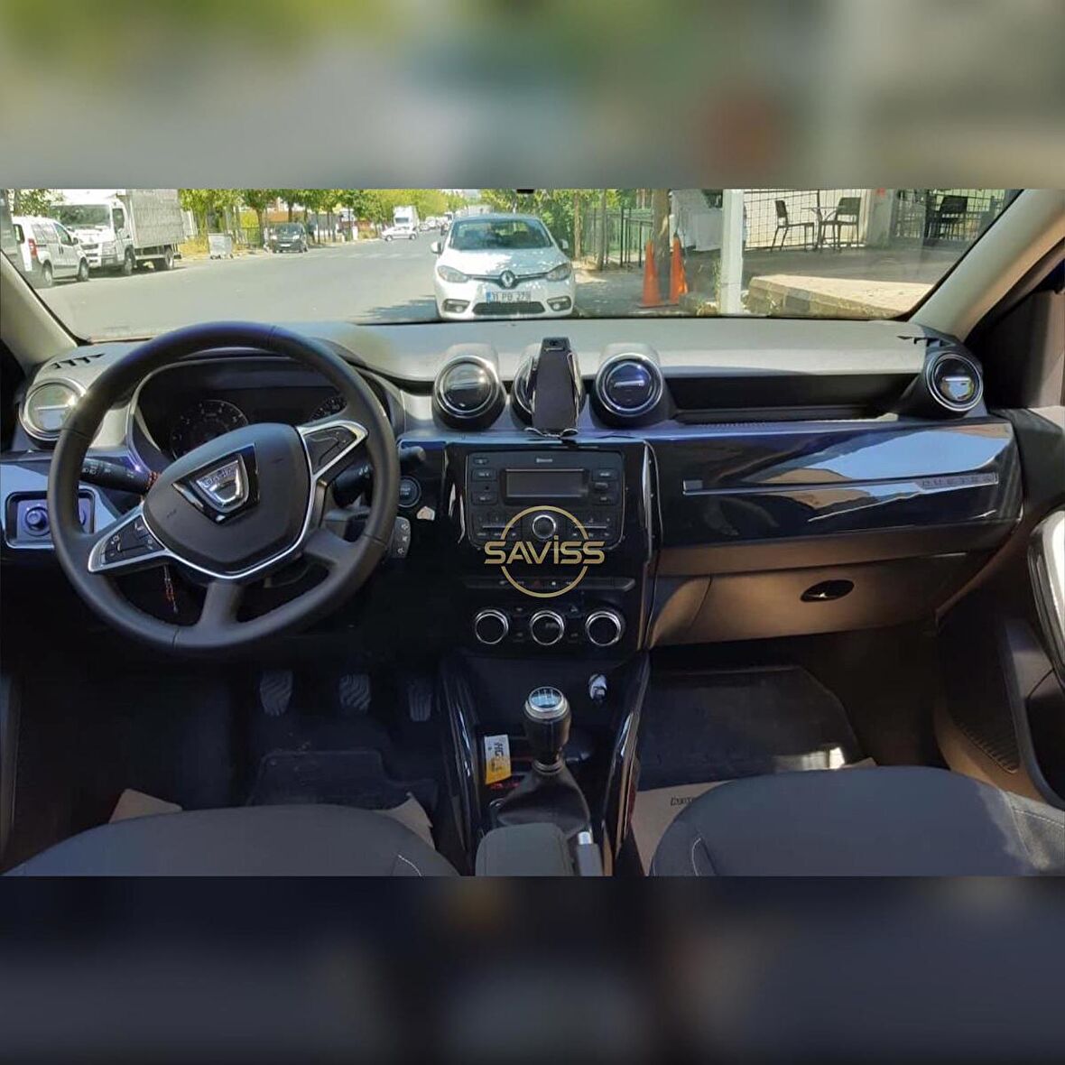 Dacia Duster Parlak Siyah Full Set Torpido Maun Kaplama, Konsol Kaplama (Parlak Siyah)