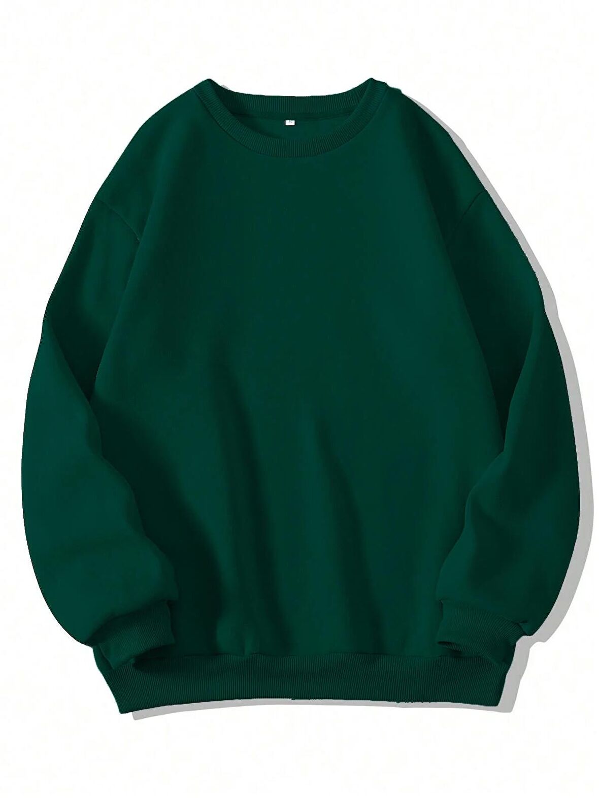 Kadın Oversize Bisiklet Yaka Basic Düz Sweatshirt
