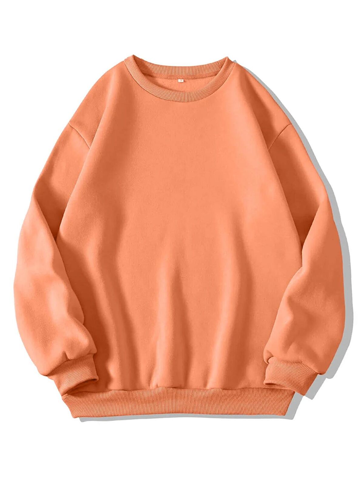 Kadın Oversize Bisiklet Yaka Basic Düz Sweatshirt