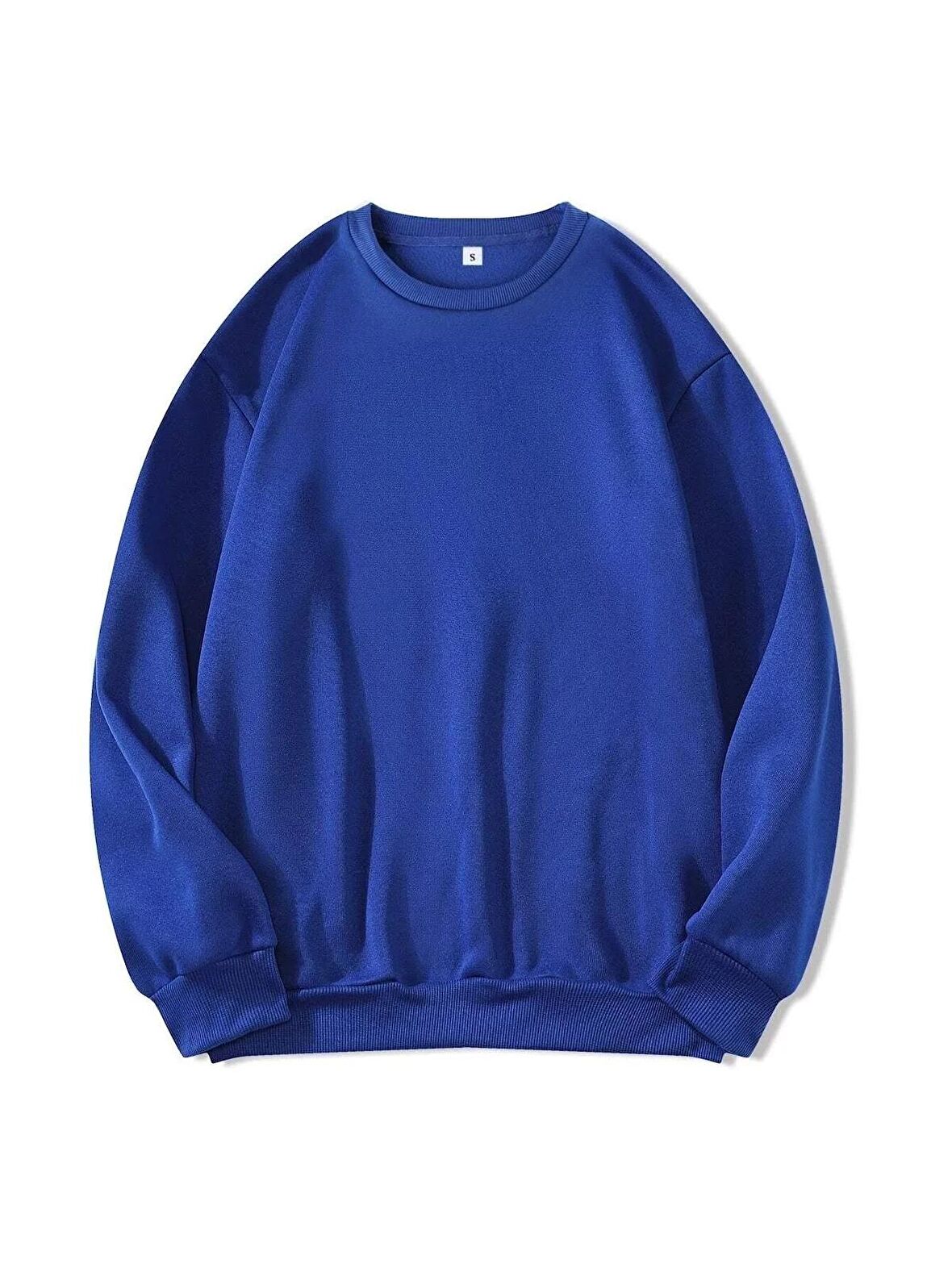 Kadın Oversize Bisiklet Yaka Basic Düz Sweatshirt