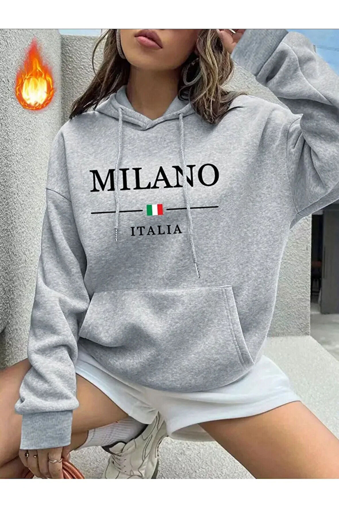 Mılano Italıa Desenli  Sweatshirt