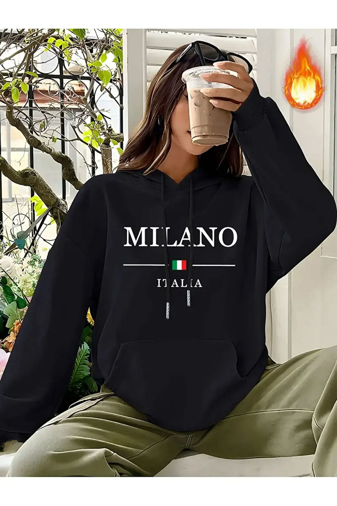 Mılano Italıa Desenli  Sweatshirt