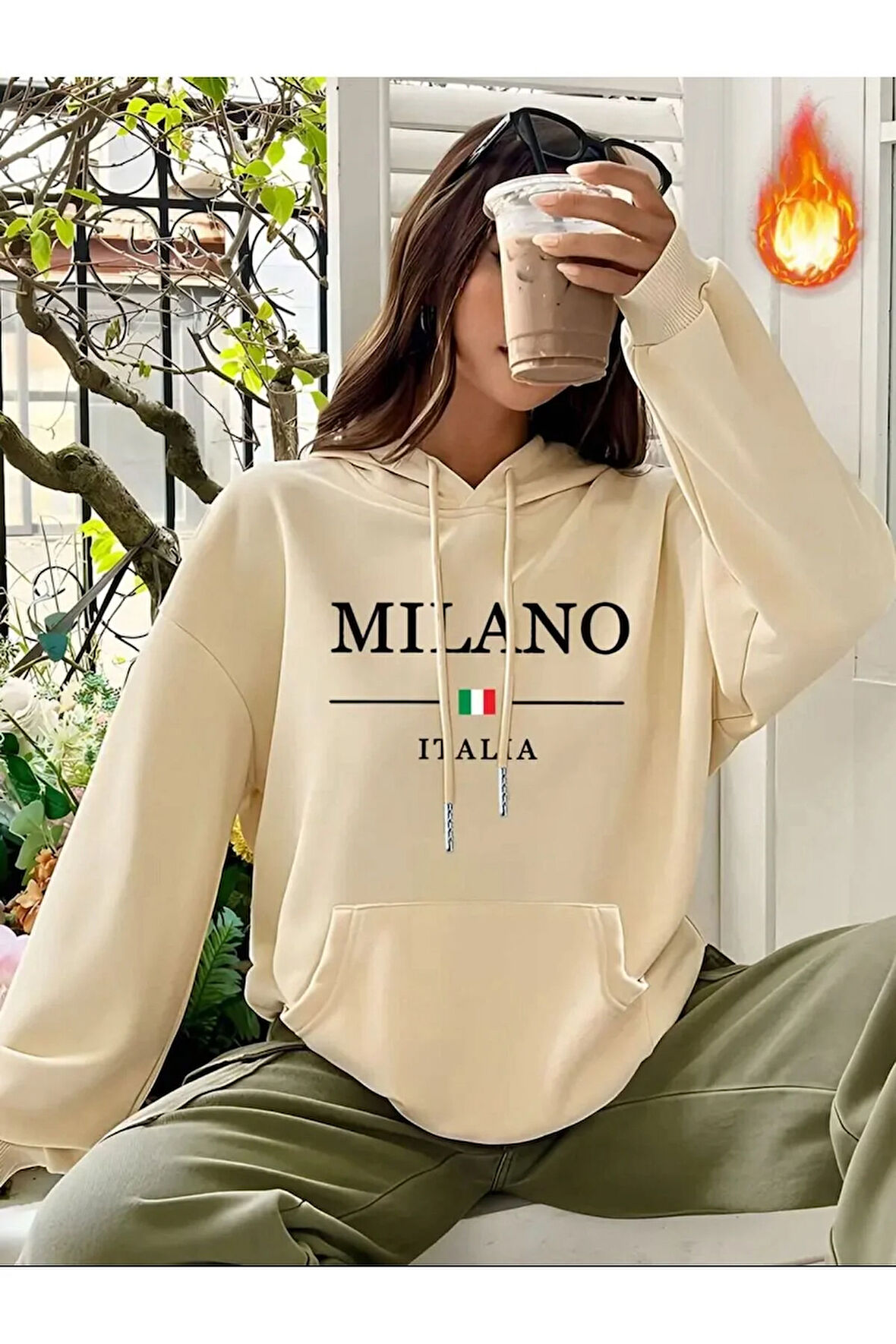 Mılano Italıa Desenli  Sweatshirt