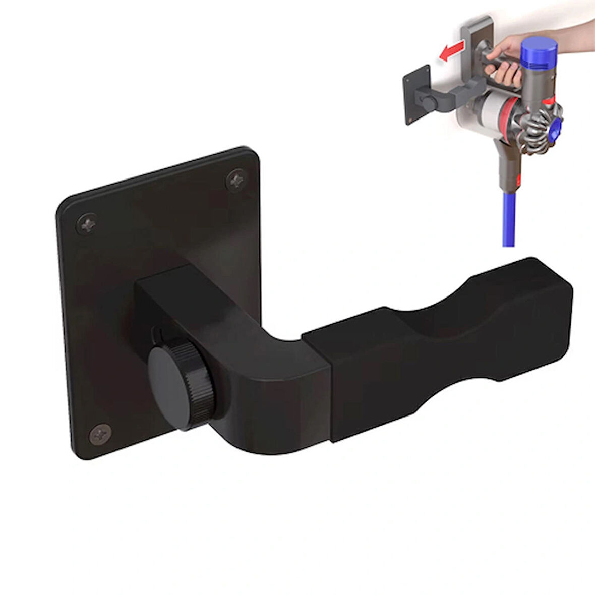 Microcase Sarjlı Süpürgeler için Duvara Askı Aparatı Standı - SİYAH AL4980