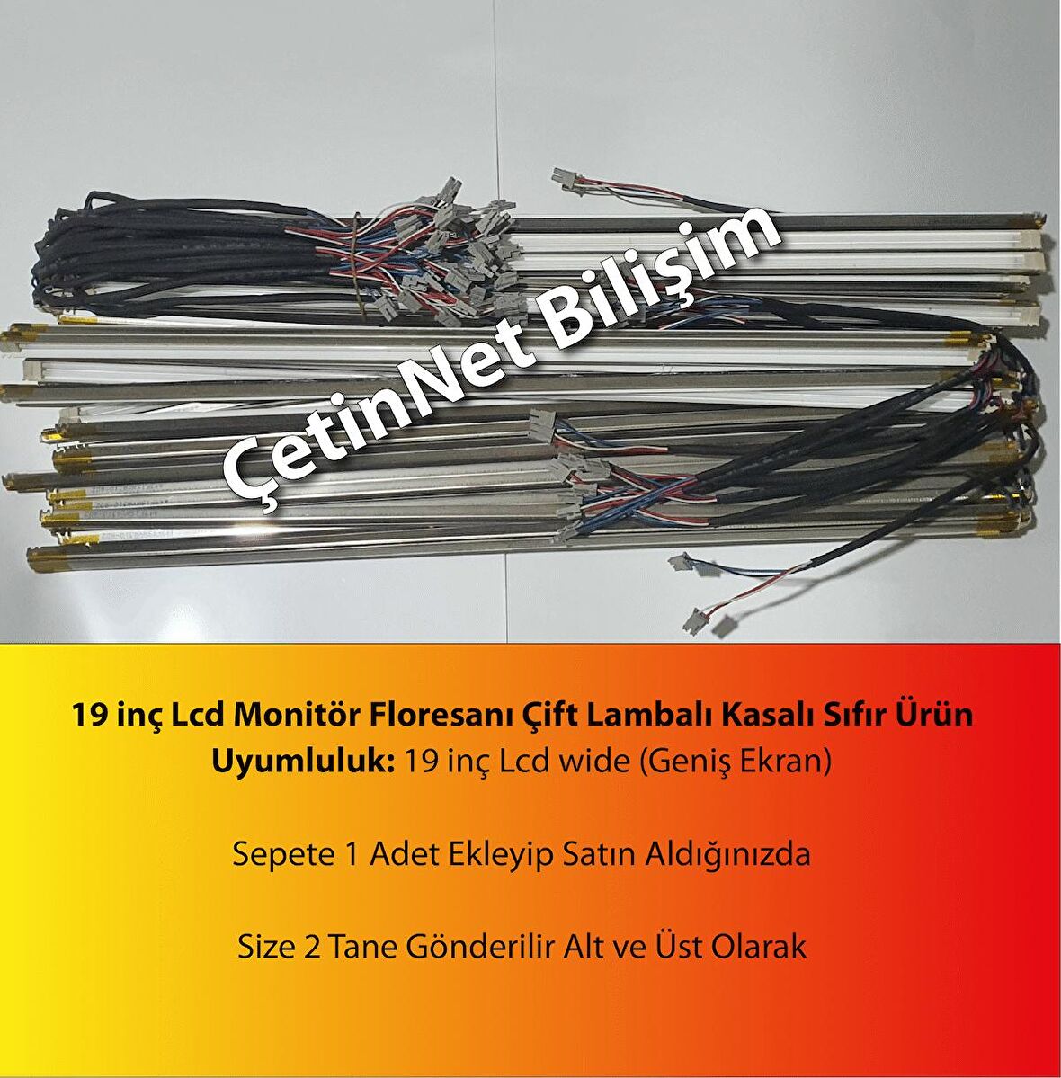 19 inç LCD Geniş Ekran Monitör Aydınlatma Floresanı Çift Lambalı Kasalı