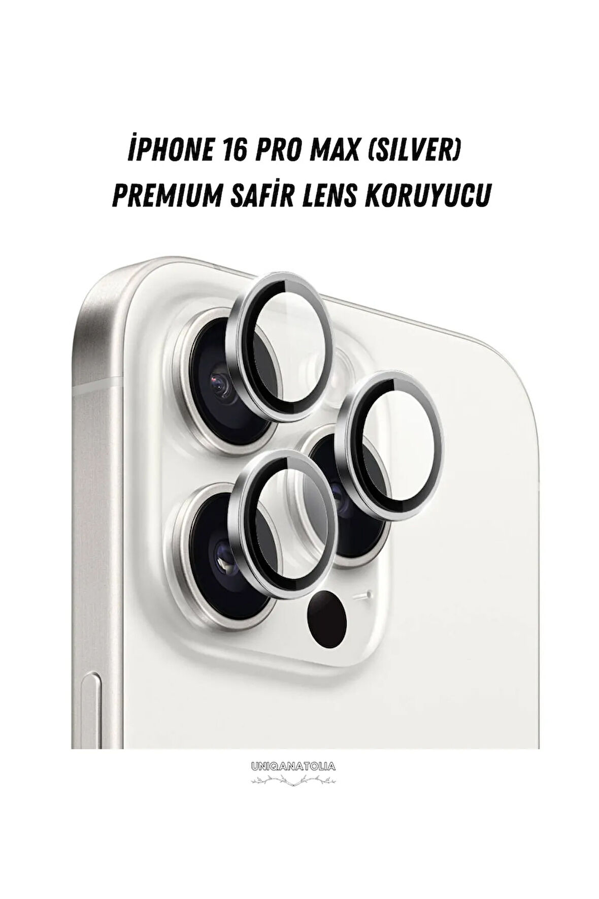 iPhone 16 Pro Max Uyumlu Premium Safir Lens Koruyucu