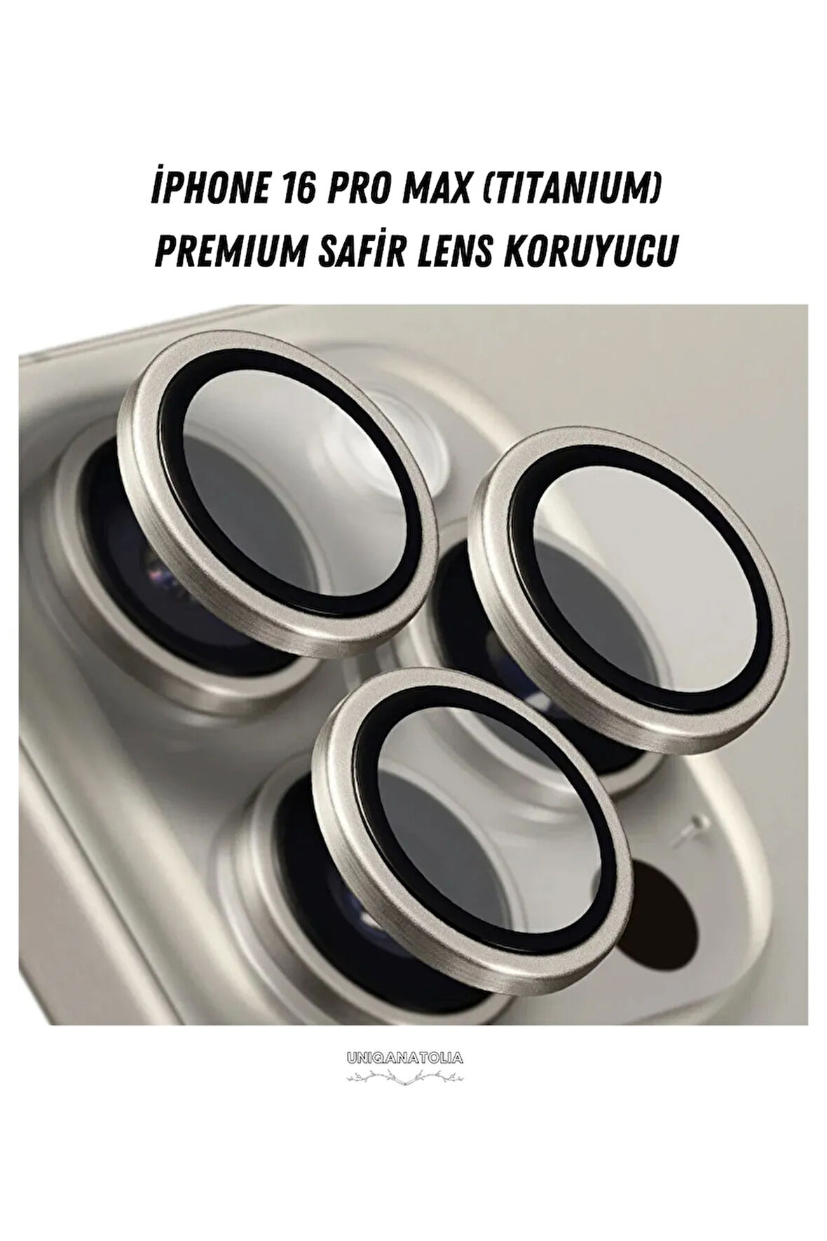 iPhone 16 Pro Max Premium Safir Lens Koruyucu