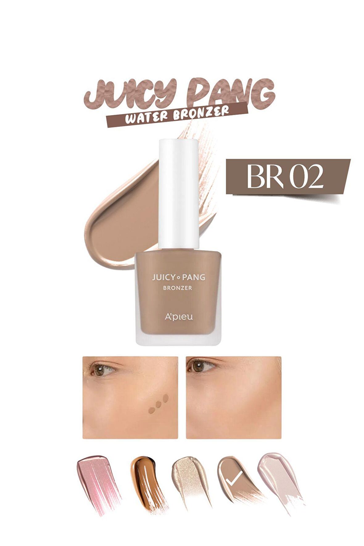 Soğuk Alt Tonlu Likit Kontür  – Doğal Görünümlü Apieu Juicy Pang Bronzer Latte (BR02)