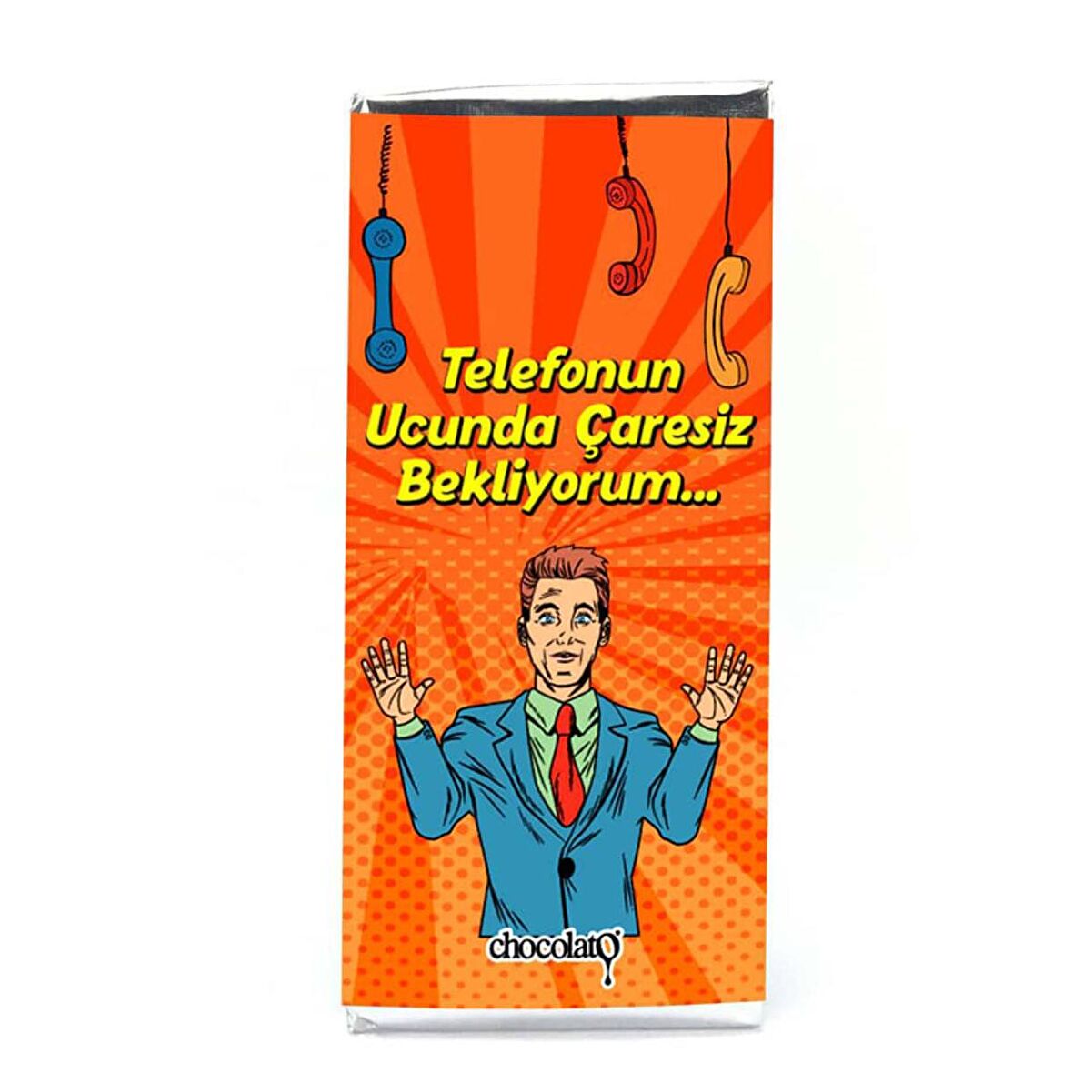 Telefonun Ucunda Çaresiz  100 gr. Bitter Tablet Çikolata