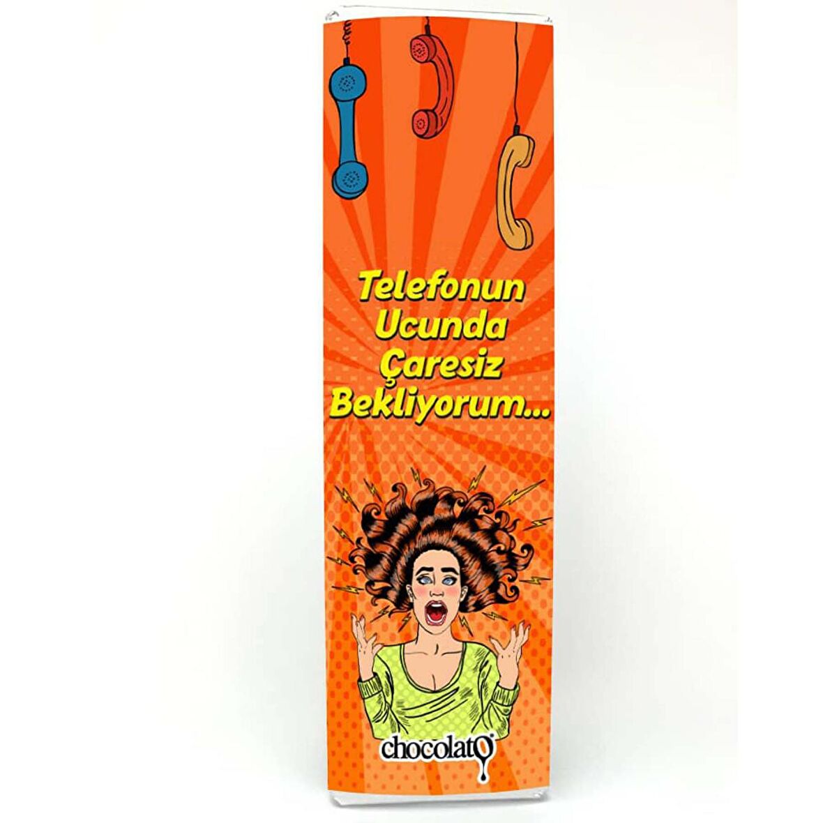 Telefonun Ucunda Çaresiz 300 gr. Bitter Fıstıklı Tablet Çikolata