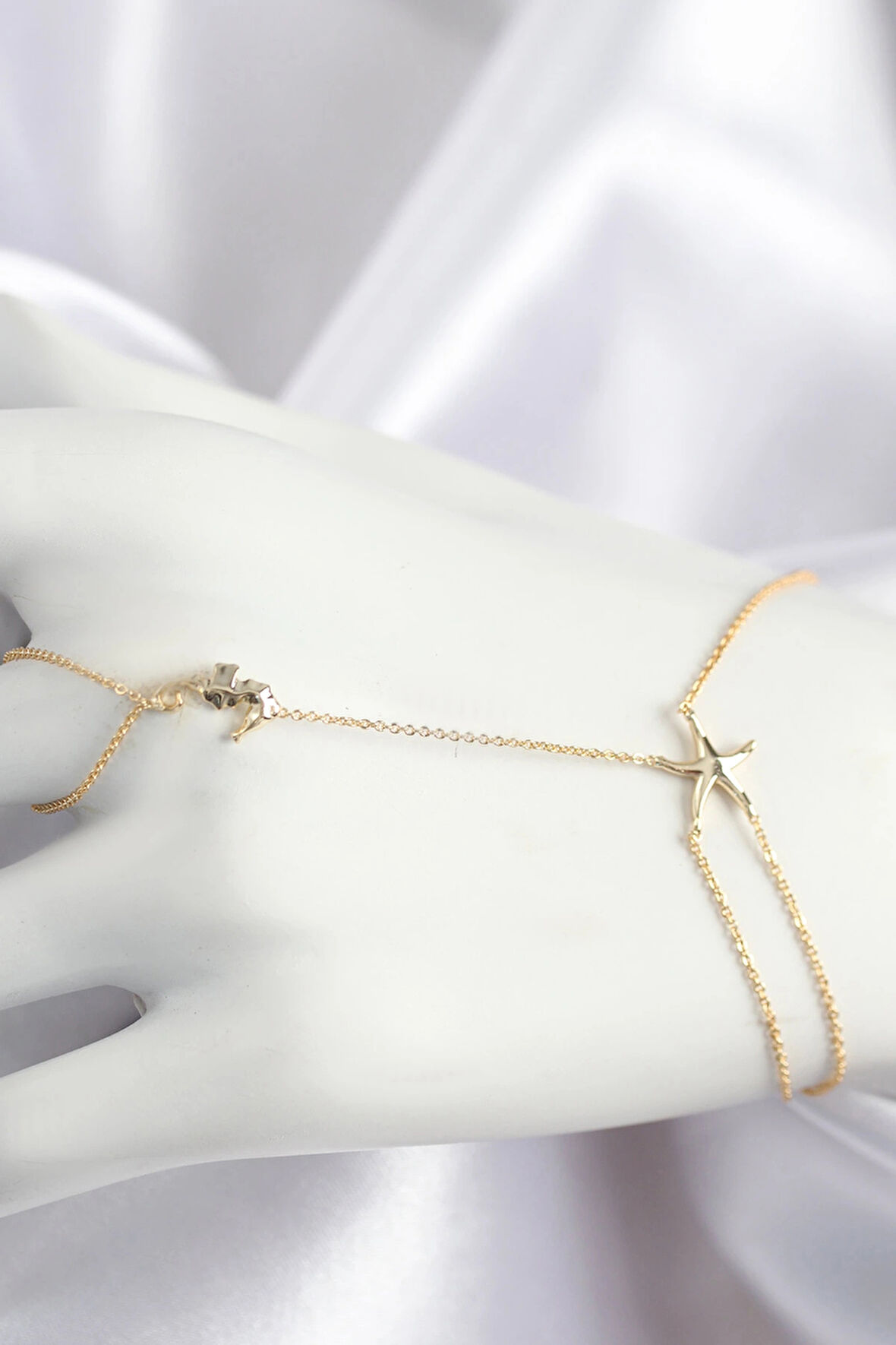 Dodes Dodes Pirinç Zirkon Taşlı Deniz Atı Ve Yıldız Model Gold Renk Şahmeran TG27SN713