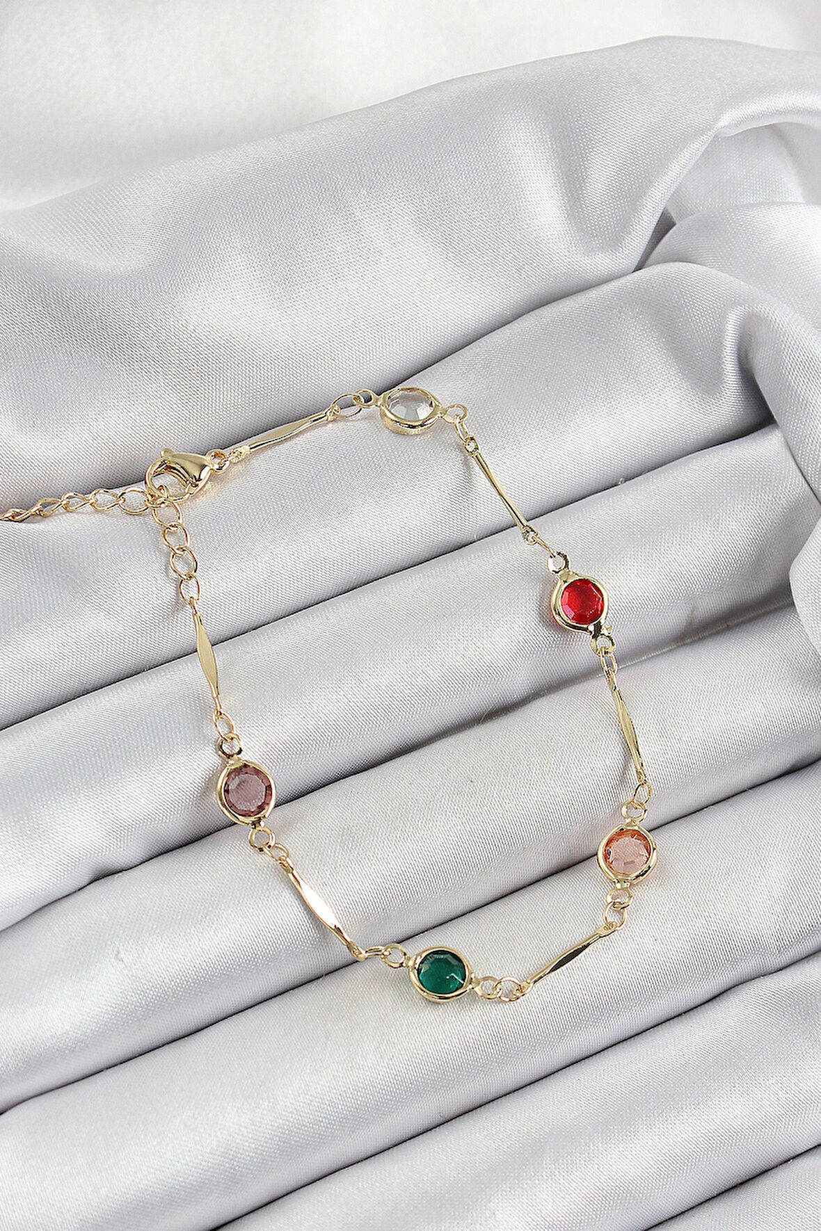 Dodes Dodes Pirinç Asorti Model Gold Renk Zirkon Taşlı Kadın Bileklik TG27BB7039