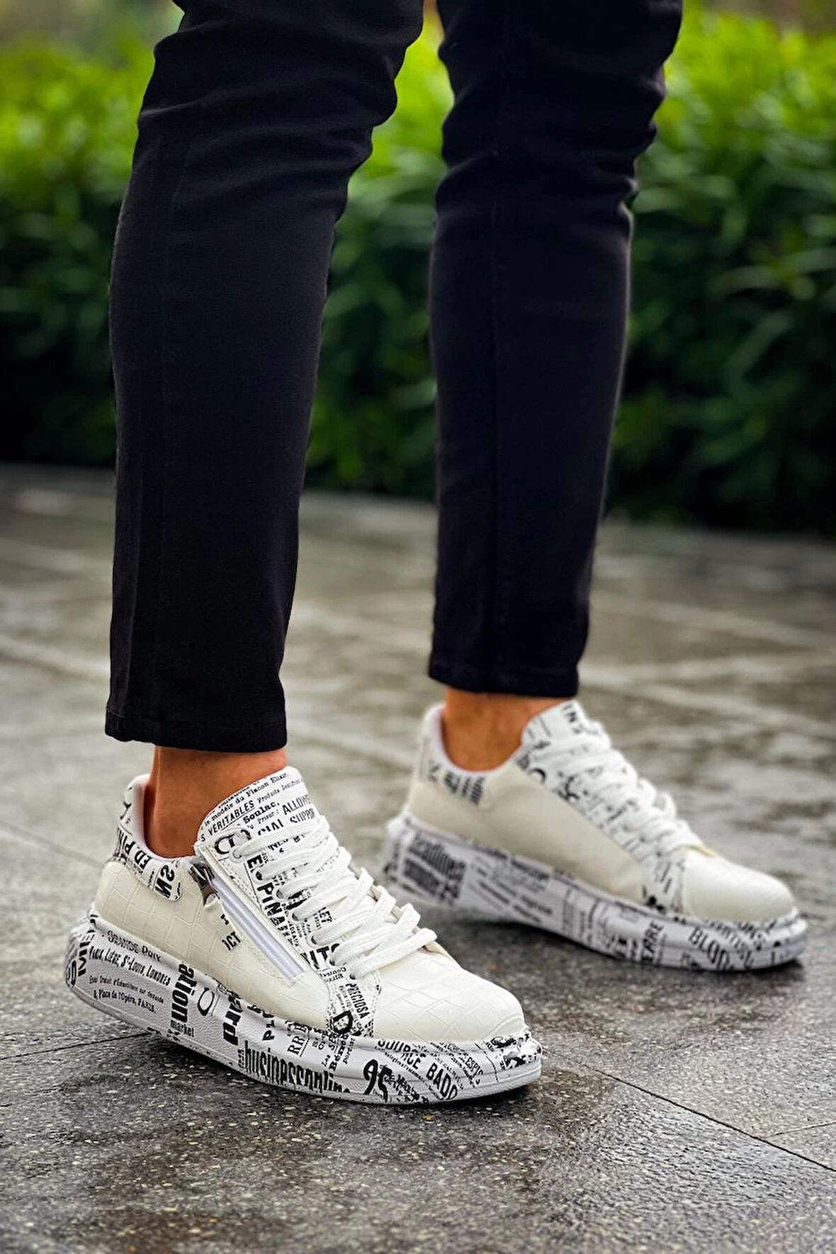 Bağcıklı Crocodile Beyaz Gazete Günlük Erkek Ayakkabısı