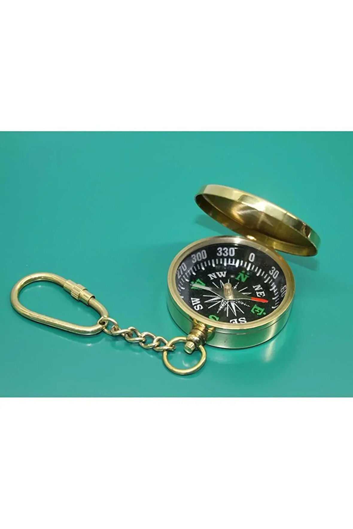 Pirinç Pusula Anahtarlık