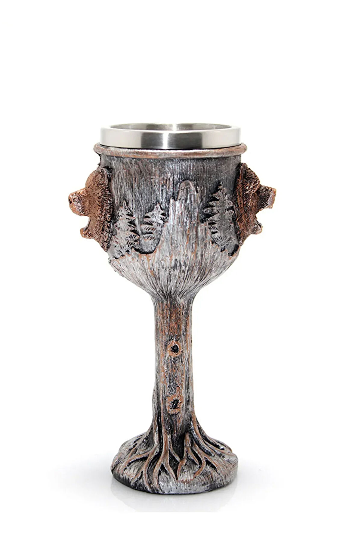 Kurt Tasarımlı Paslanmaz Çelik Kadeh Bardak