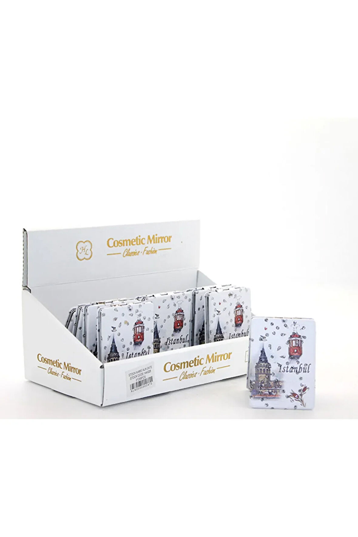 Taşlı İstanbul Tasarımı El Aynası İnce