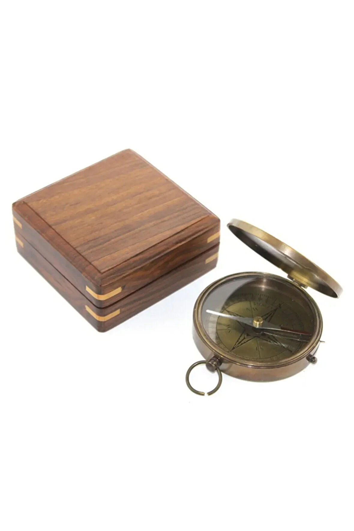 Ahşap Kutulu Pirinç Pusula Ksk3013 - Mi4658-5560