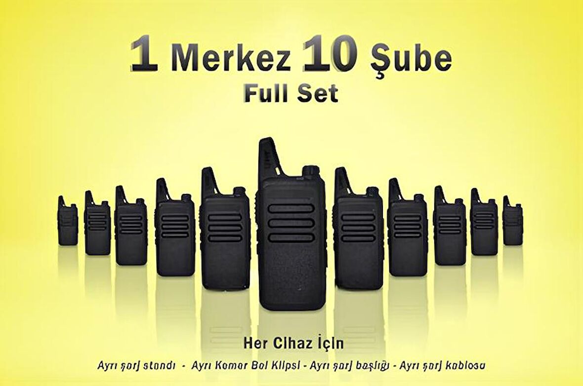 Çaycı Telsizi 1 Merkez 10 Şube Full Set