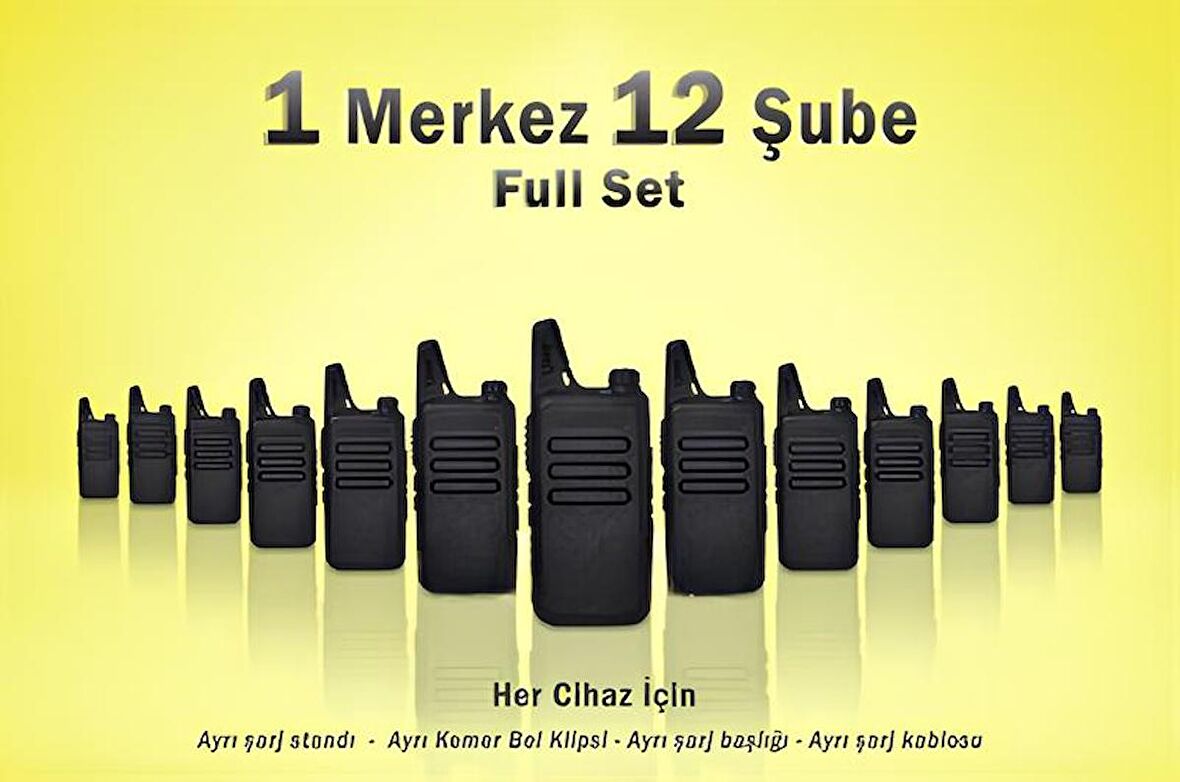 Çaycı Telsizi 1 Merkez 12 Şube Full Set