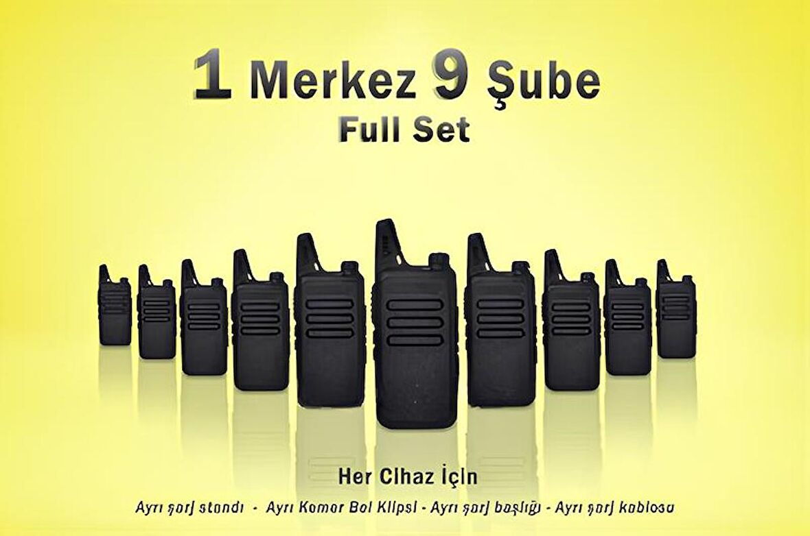 Çaycı Telsizi 1 Merkez 9 Şube Full Set