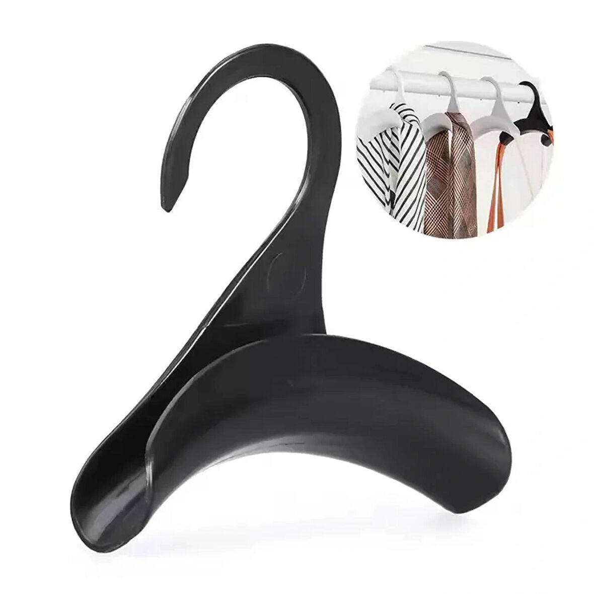 Microcase Sert ABS Plastik Portatif Mini Dolap İçi Çanta Askısı 1 Adet - SİYAH AL5016