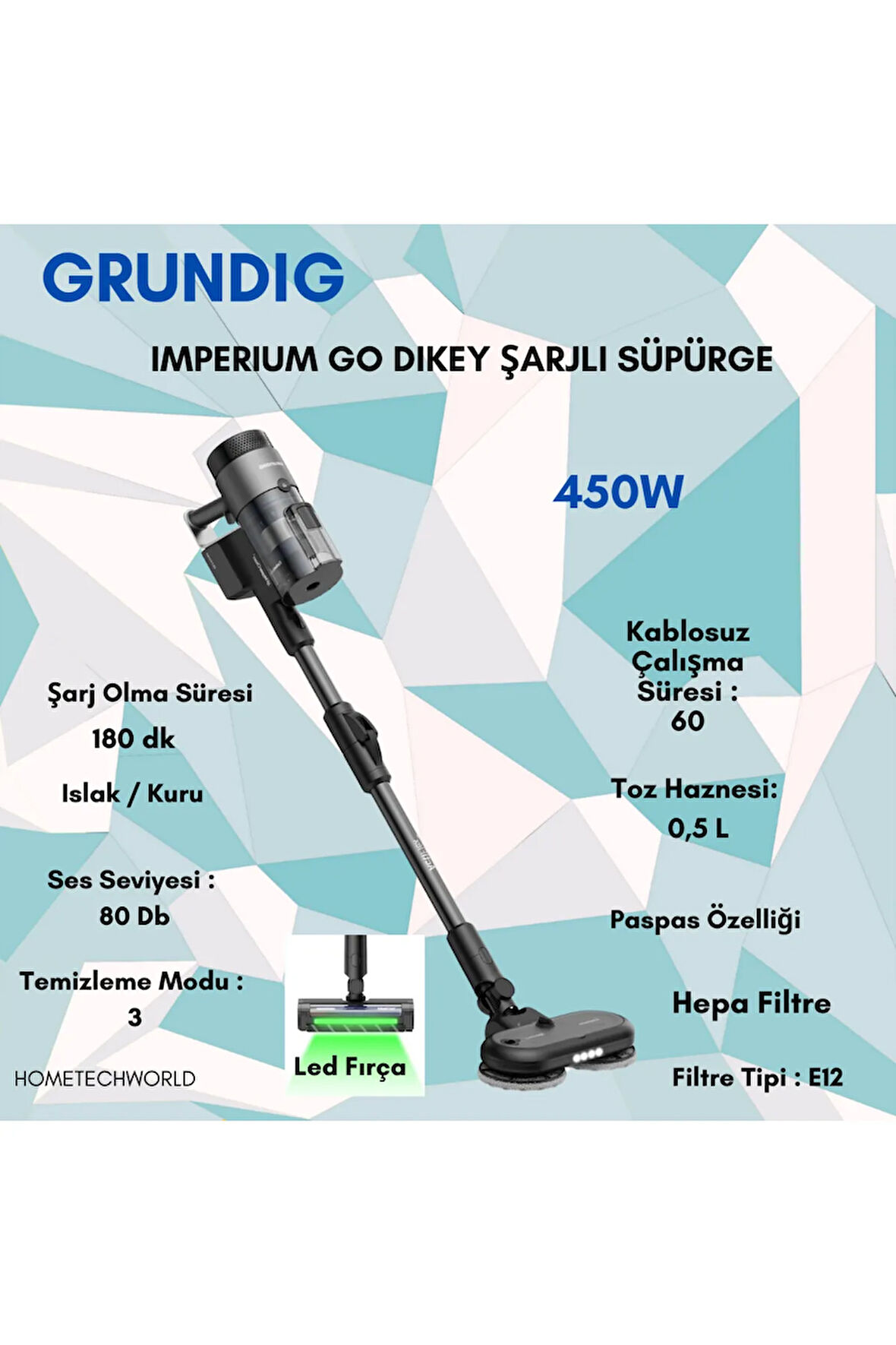PRO Dikey Şarjlı Süpürge