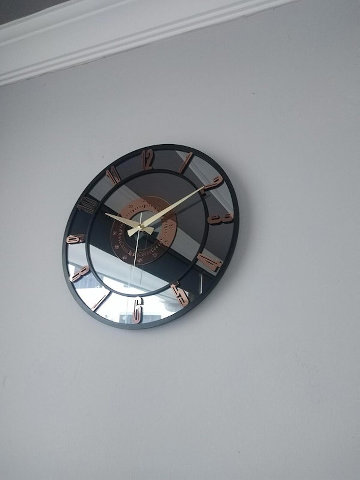 GERÇEK AYNALI DEKORATİF DUVAR SAATİ 50 CM