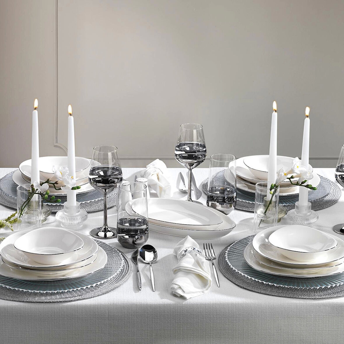 Schafer Dina Yemek Takımı 56 Parça-Platin 1S1226-01001-PLT01