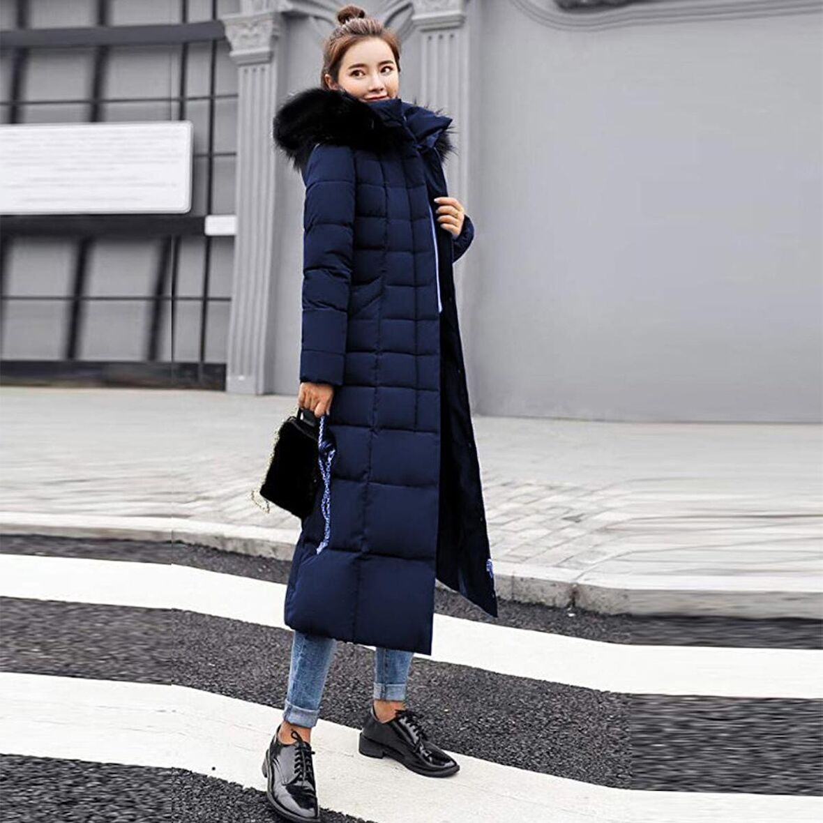 Toridas Günlük Kışlık Tam Boy Şişme Kadın Mont bt180lacivert