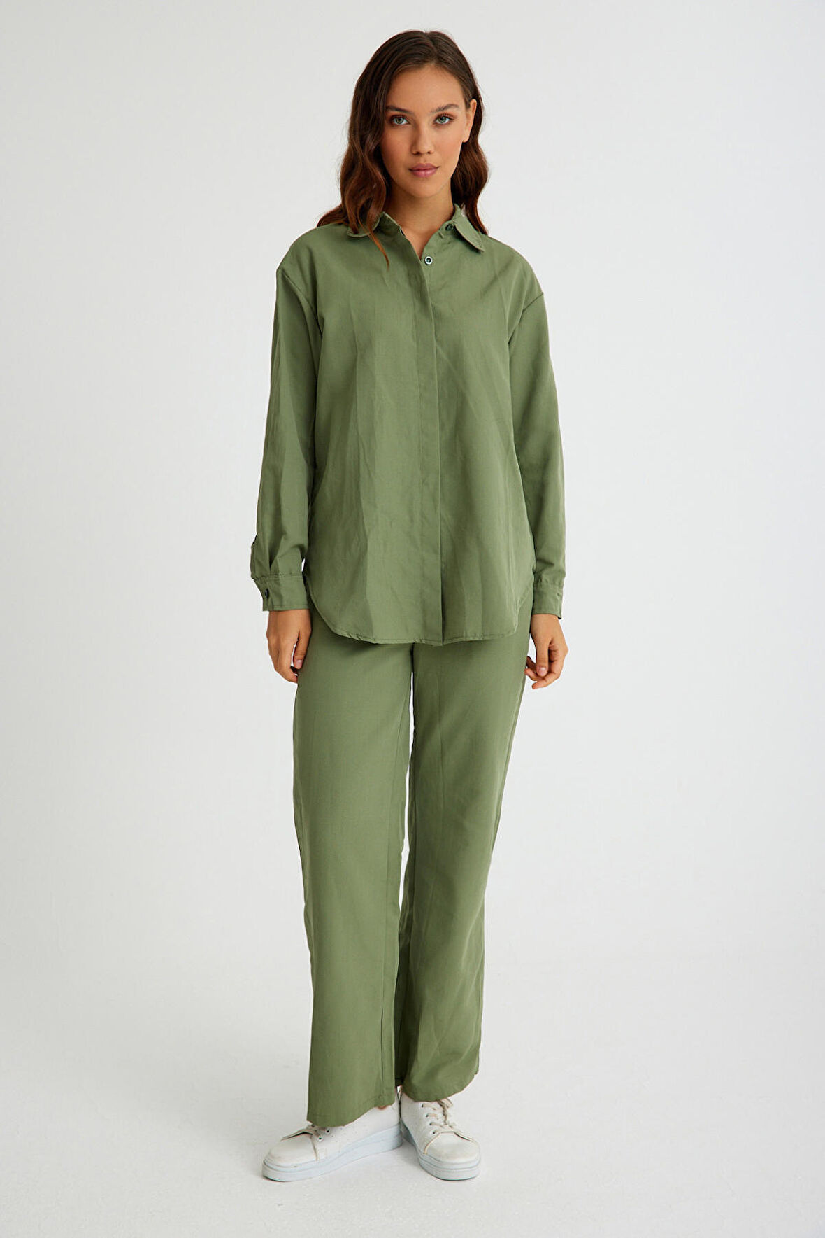 Toridas Keten Günlük İkili Takım Alt Üst LN17haki8