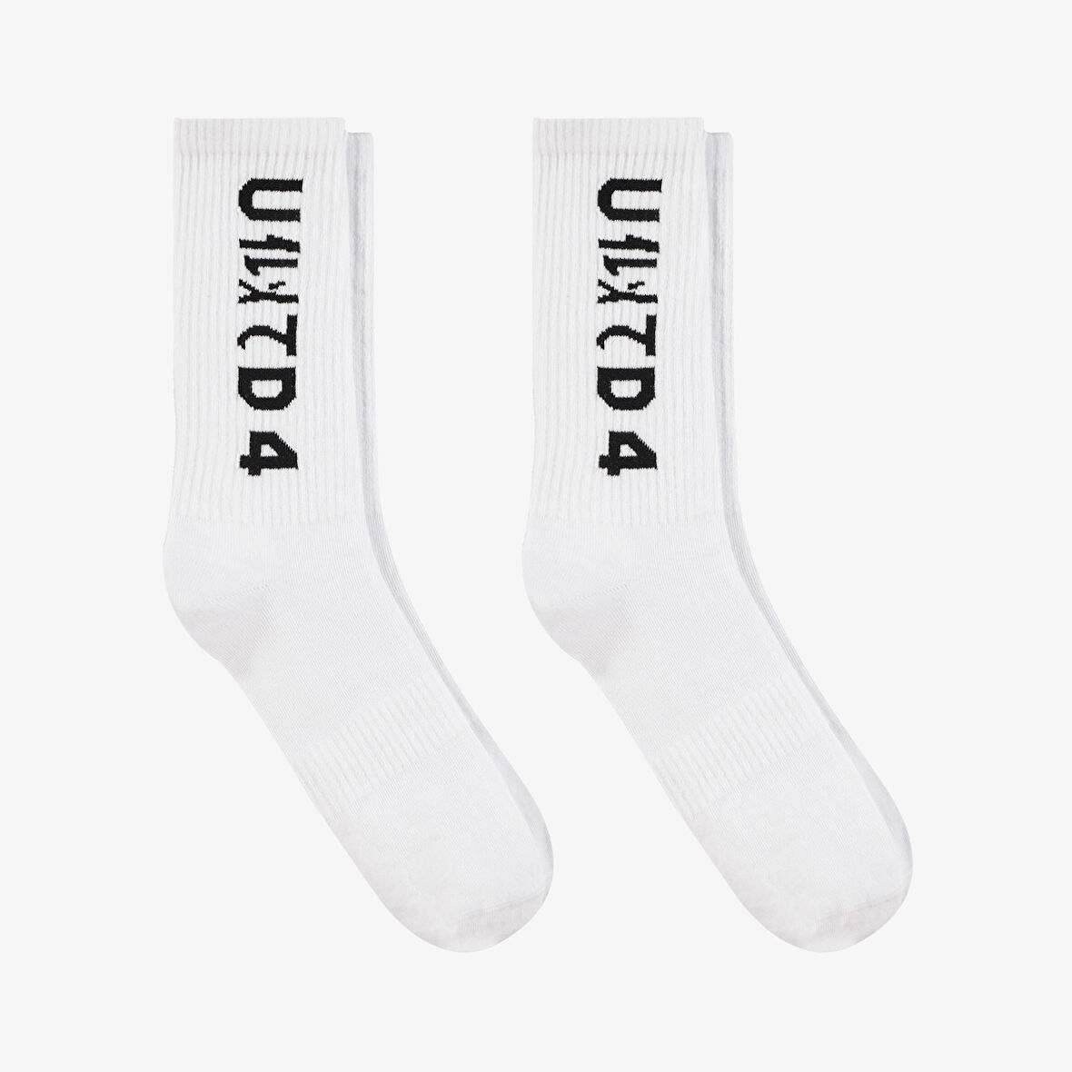 UNITED4 Unisex Beyaz 2'li Çorap