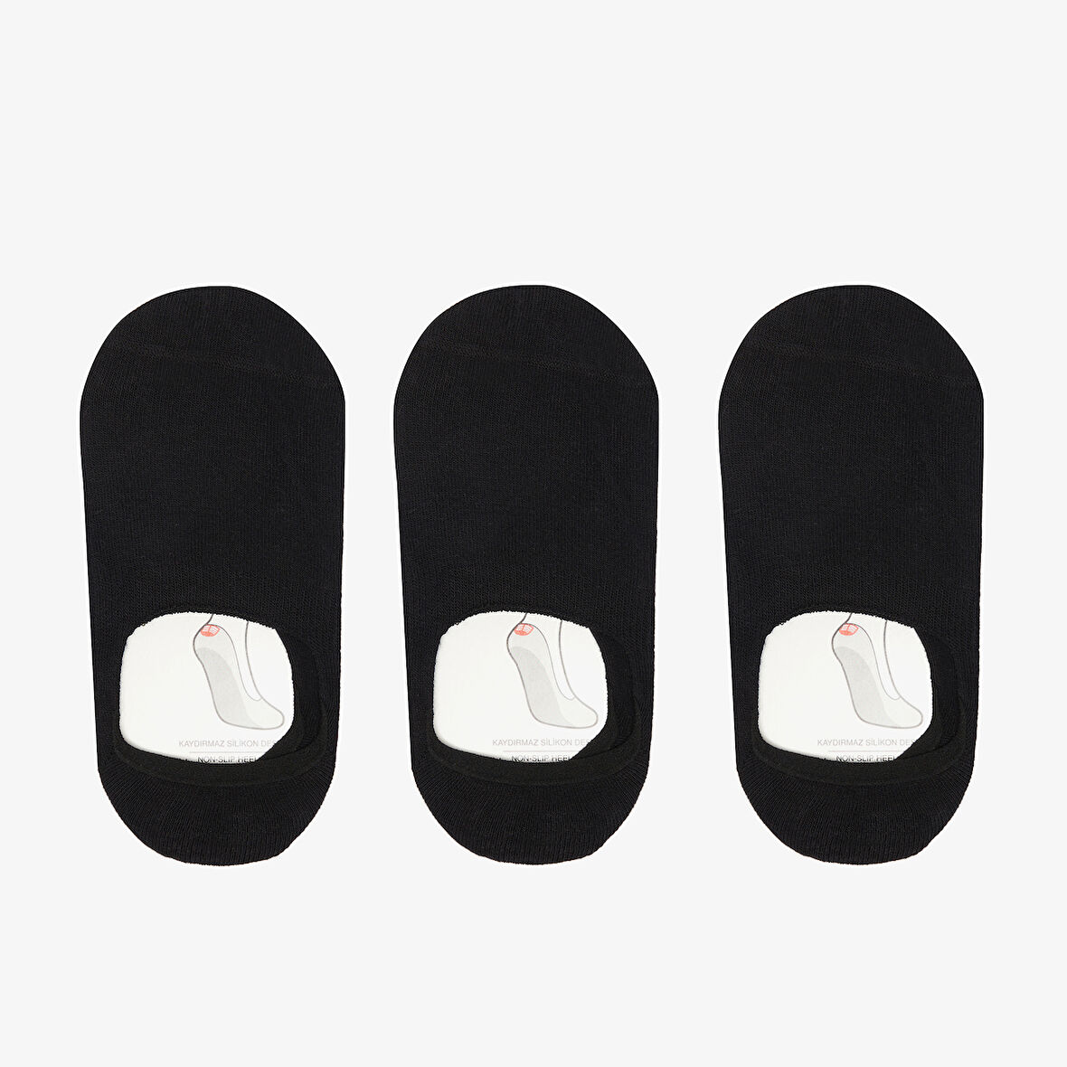 UNITED4 Unisex 3'lü Siyah Babet Çorap
