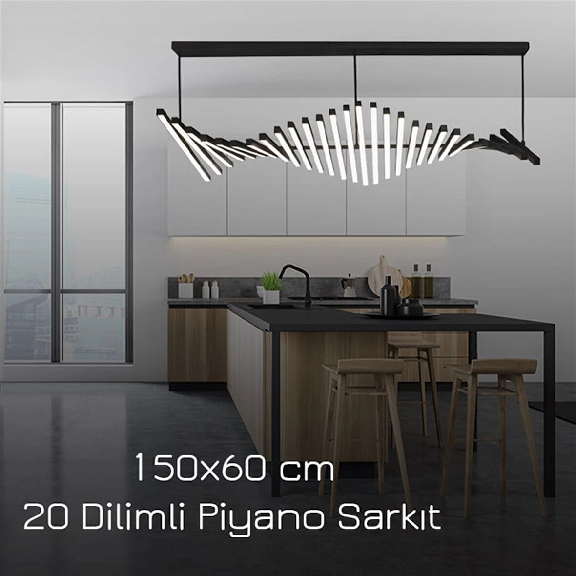 piyano 24 dilimli avize