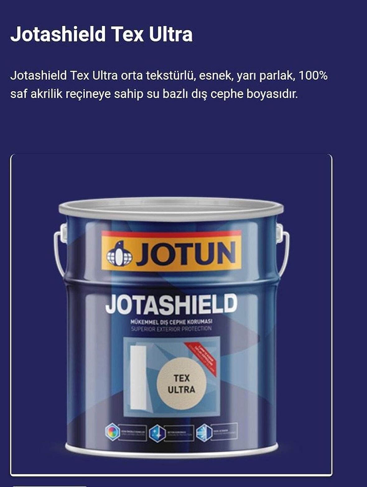 JOTUN JOTASHIELD TEX ULTRA 13,5 LT 9918 KLASİK WHITE