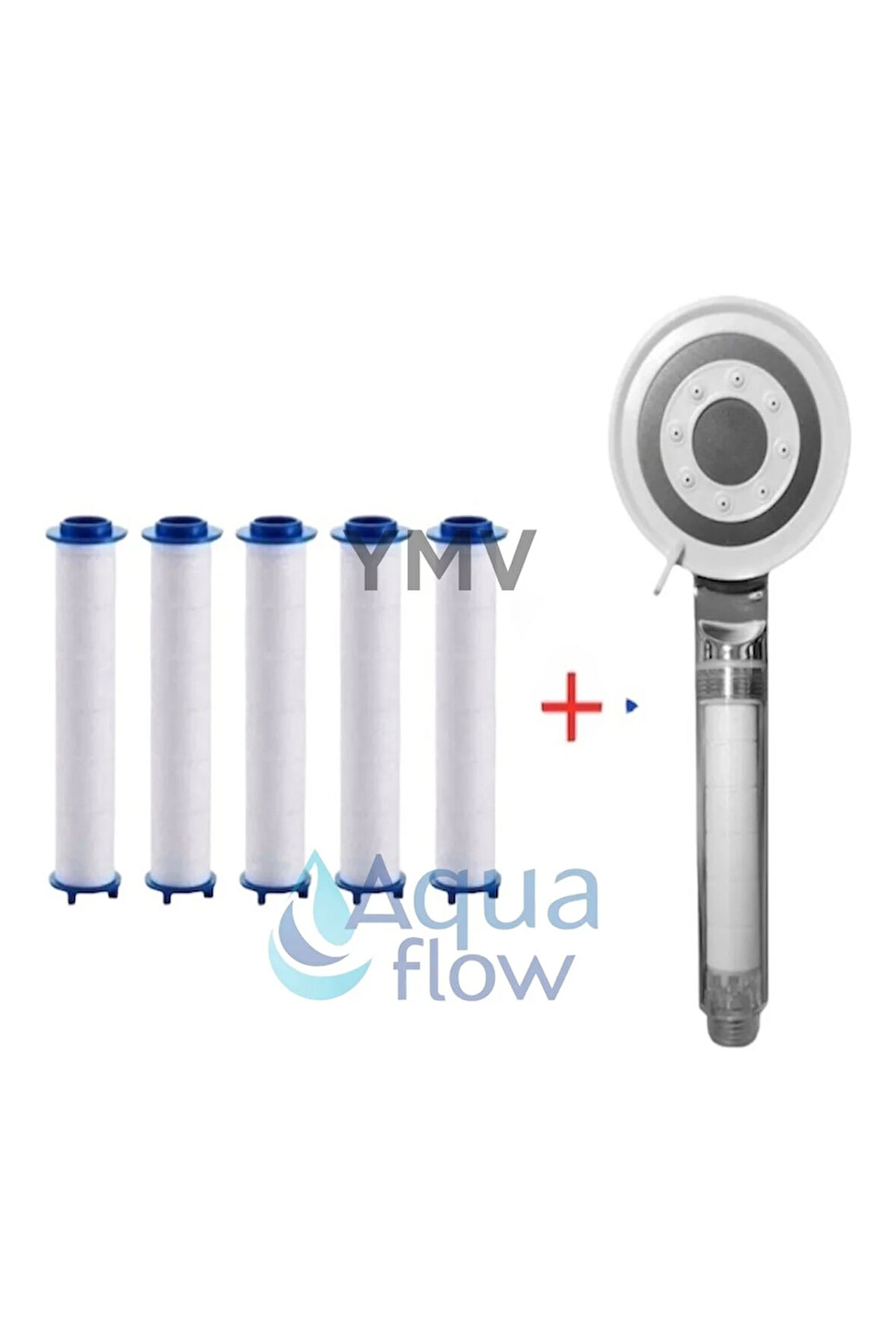 Filtreli Kireç Arındırıcı Duş Banyo Başlığı + 5 Adet Yedek Filtre