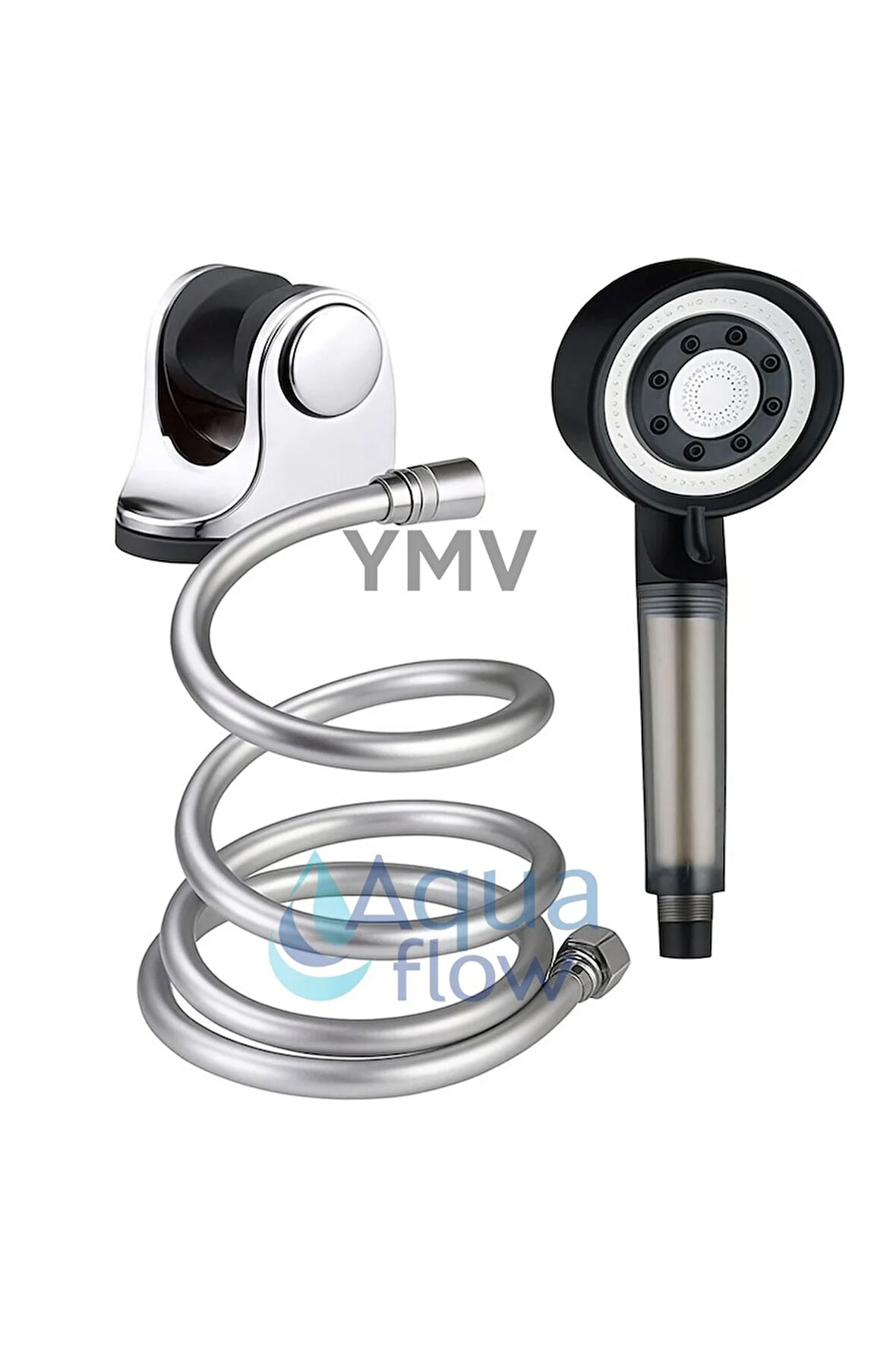 Filtreli Yeni Nesil Duş Başlığı Kopmaz Gri Pvc Hrotum Duş Banyo seti duşluk 3lü Set
