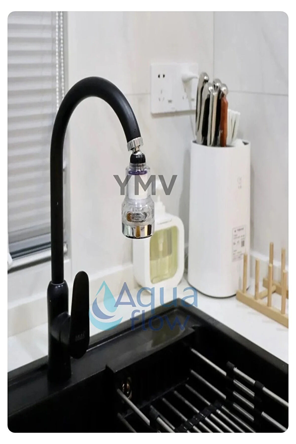 Filtreli Lüks Şeffaf Fonksiyonlu 360° Mutfak Lavabo Batarya Musluk Başlığı