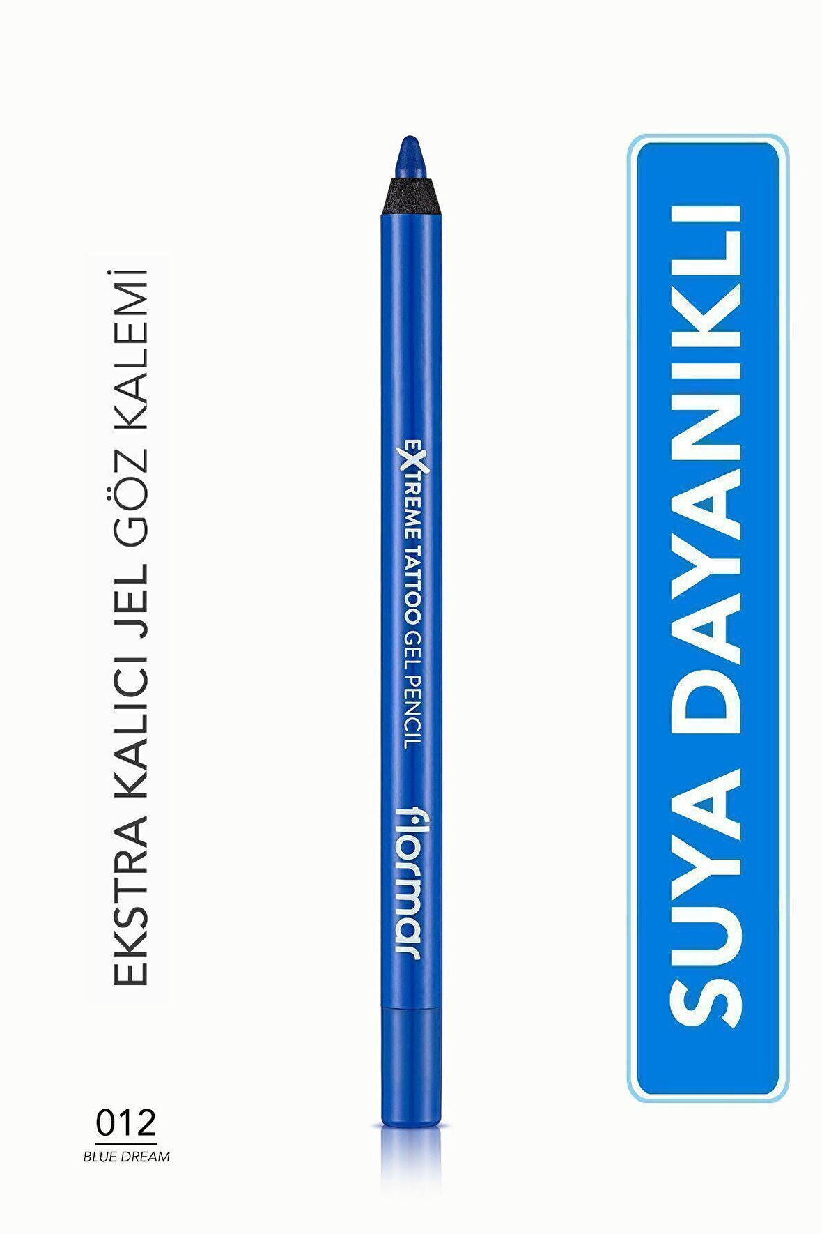 Flormar Mat Kalıcı Göz Kalemi (MAVİ) - Extreme Tattoo Gel Pencil - 012 Blue Dream - 8682536041195