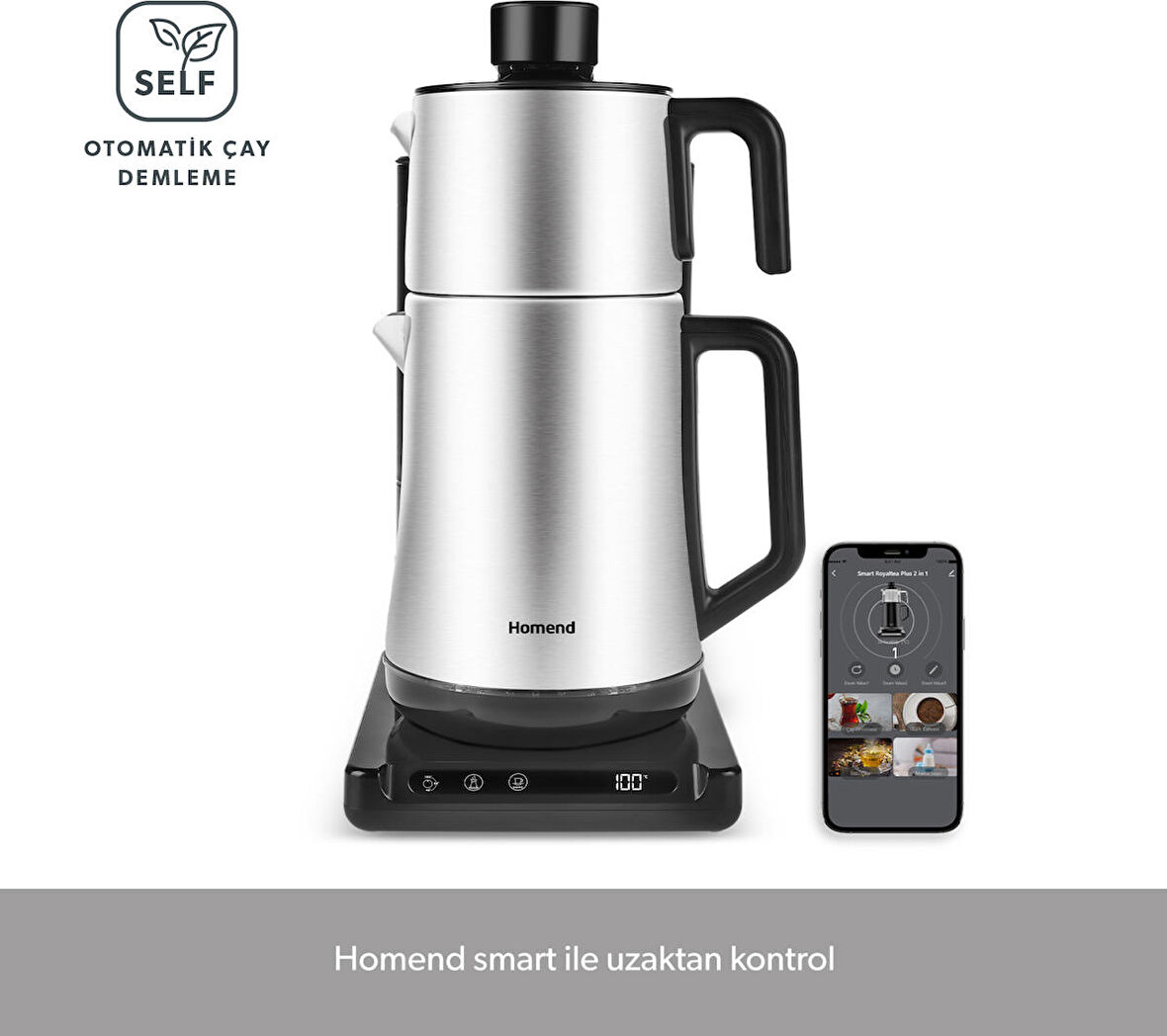 Homend Smart Royaltea Plus 1781H 2 in 1 Inox Otomatik Çay ve Türk Kahve Makinesi Wifi