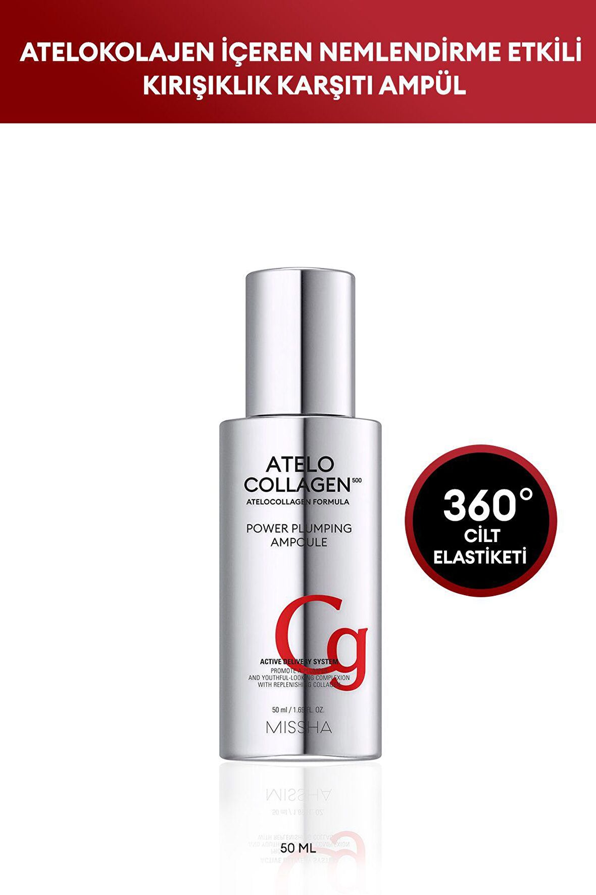 Atelokolajen İçeren  Kırışıklık Karşıtı Ampul50ml Atelocollagen500 Power Plumping Ampoul